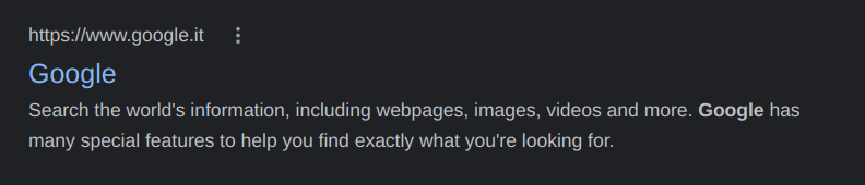 A screenshot of Google displaying a search result
